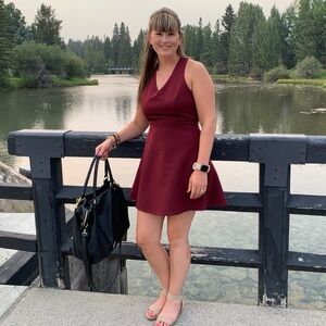 Elegant Burgundy Dress